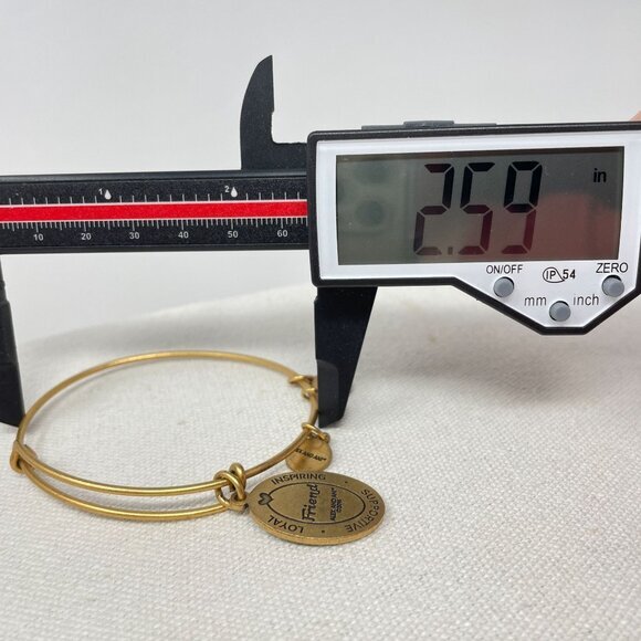 Alex and Ani Because I Love You Friend Expandable Bracelet Gold-Tone Charm - Picture 7 of 7